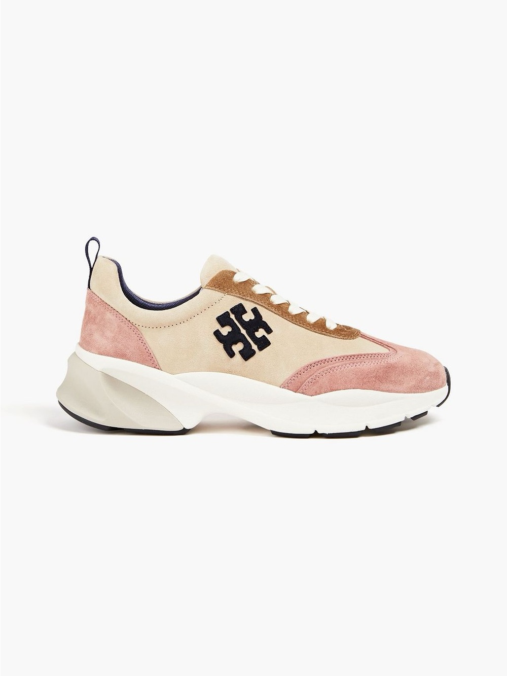 NWOT Tory Burch Color-Block Suede Pink and Cream Sneakers Size 13